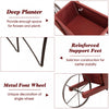 Costway Wooden Wagon Planter Decorative Indoor/outdoor Rustic Flower Cart With Wheel Red