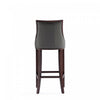 Fifth Avenue Traditional Wood Upholstered Barstool in Graphite - Set of 3 | Tabouret de bar traditionnel en bois avec assise rembourree Fifth Avenue, graphite – Lot de 3