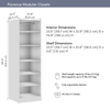 Bestar Florence 25" Modular Reach-In/Walk-In Closet System with LED Light and Shelves - White|Système de garder-robe et pièce-penderie modulaire Florence de Bestar de 25 po avec éclairage à DEL et tablettes - blanc