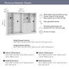 Bestar Florence 121" Modular Walk-In Closet System with Rods, Shelves and Drawers Shaker Style - White|Système de pièce-penderie modulaire Florence de Bestar de 121 po avec tringles, tablettes et tiroirs de style Shaker - blanc
