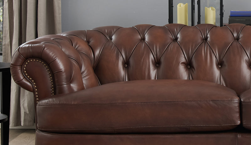 Hydeline Brixton Leather Sofa - Brown