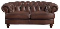 Hydeline Brixton Leather Loveseat - Brown
