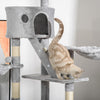 Pawhut 94"-102" Huge Cat Tree Ceiling High Cat Condo Scratching Post Activity Center Multi-level Pla|Pawhut 94 "-102" Enorme Arbre A Chat A Plusieurs Niveaux Du Plafond Au Sol. Griffoir Centre D'activi