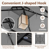 Costway 6.5 X 4 X 8 Ft Grill Gazebo Set With 2 Bar Stools, Tempered Glass Bar Table Gray