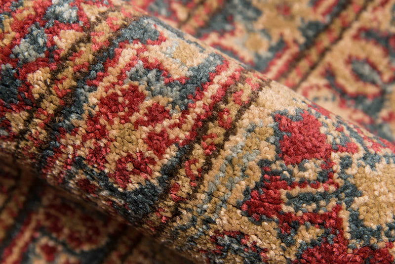 Aisha Traditional 9'3\" x 12'6\" Area Rug in Red Indoor Area Rug