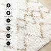 Taylor Cream Brown Lattice Shag Rug, 5'3" x 7'7" Indoor Area Rug | Tapis Taylor creme en treillis marron, 5'3" x 7'7"