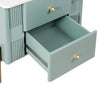 Lila Modern Nightstand with Storage Drawers and Metal Handles,Green | Lila Table de Nuit Moderne avec Tiroirs de Rangement et Poignees Metalliques, Vert