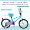 Costway 16" Kids Bike With Adjustable Saddle Handlebar Removable Training Wheels Handbrake Blue