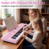 Costway 61 Key Keyboard Piano for Beginners,Electric Portable Digital Piano with Music Stand Pink