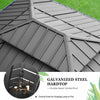 Costway 12ft X 10ft Hardtop Gazebo 2-tier Outdoor Galvanized Steel Canopy Grey