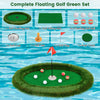 Costway Oval Floating Golf Green Includes Golf Hitting Mat 6 Golf Balls Golf Flag