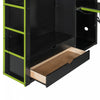 Jerry Wood Loft Bed with Desk and Storage,Full Size,Green Full Bed | Jerry Lit mezzanine en bois avec bureau et rangement, Taille Double, Vert