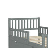 Emma Wood Platform Bed with Guardrails and Storage Drawers,Twin Size - Grey | Emma – Lit Plateforme en Bois avec Barrieres de Protection et Tiroirs de Rangement, Format Simple - Gris