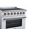 Forno Massimo 36 Inch Freestanding Electric Range, 5 radiant burners, 5.36 cu.ft., White - FFSEL6020-36WHT | Cuisiniere electrique Massimo de 36 po, 5 foyers radiants, 5,36 pi³, blanc – FFSEL6020-36WHT