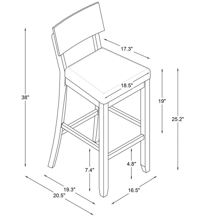 Jorissen Linen-Look Fabric Counter-Height Stool - Grey