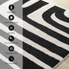 Jackson Black White Abstract Lines Outdoor Rug, 6'7" x 9'6" Outdoor Area Rug | Tapis d'exterieur Jackson a lignes abstraites noires et blanches, 6'7" x 9'6"