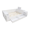Mason Daybed with Headboard Storage and Multifunctional Storage Bed Frame,Full Size,White | Banquette-lit Mason avec tete de lit de rangement et cadre de lit multifonctionnel avec rangement, taille full, blanc