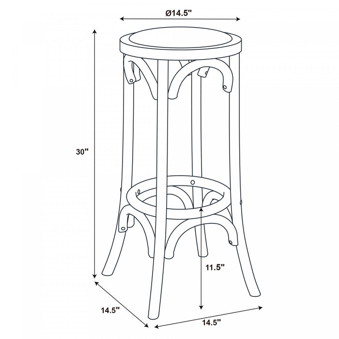 Rae Backless Rattan Barstool - Natural