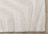 Lincoln Modern Luxurious Plush White Curves Area Rug - 5'3" x 7'7"|Carpette moderne, luxueuse et moelleuse Lincoln blanche à motif de courbes - 5 pi 3 po x 7 pi 7 po