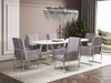 Element Modern Velvet Metal Dining Chair in Steel - Set of 2 | Chaise de salle a manger moderne Element en velours et metal acier - Lot de 2