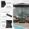 Costway 10 ft 3-tier Vented Patio Umbrella Large Market Table Umbrella Outdoor Sun Shade Gray