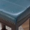 Claridge Faux Leather Backless Counter-Height Stool - Blue|Tabouret Claridge de hauteur comptoir en similicuir et sans dossier - bleu