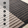 Maverick Beige Brown Black Striped Design Rug, 7'10" x 10'6" Indoor Area Rug | Tapis Maverick beige, brun et noir a rayures, 7'10" x 10'6"