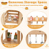 Costway 3-piece Outdoor Wooden Kitchen Playset Kids Mud Kitchen Bbq Grill & Pizza Oven