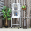 Pawhut 62" Bird Cage Budgie Cage With Wheels, Detachable Stand, Storage, White|Pawhut 62" Cage Pour Oiseaux Cacatoes Maison De Jeu Pinson Fournitures Pour Animaux Avec Roues Blanc