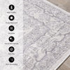 Fallon White Grey Elegant Faded Traditional Rug, 7'10" x 10'6" Indoor Area Rug | Tapis Fallon blanc gris elegant delave traditionnel, 7'10" x 10'6"
