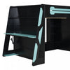Olivia Wood Loft Bed with Desk and Multi-storage Shelves,RGB Light,Blue Full Bed | Olivia Lit mezzanine en bois avec bureau et etageres de rangement multiples, Lumiere RGB, Bleu
