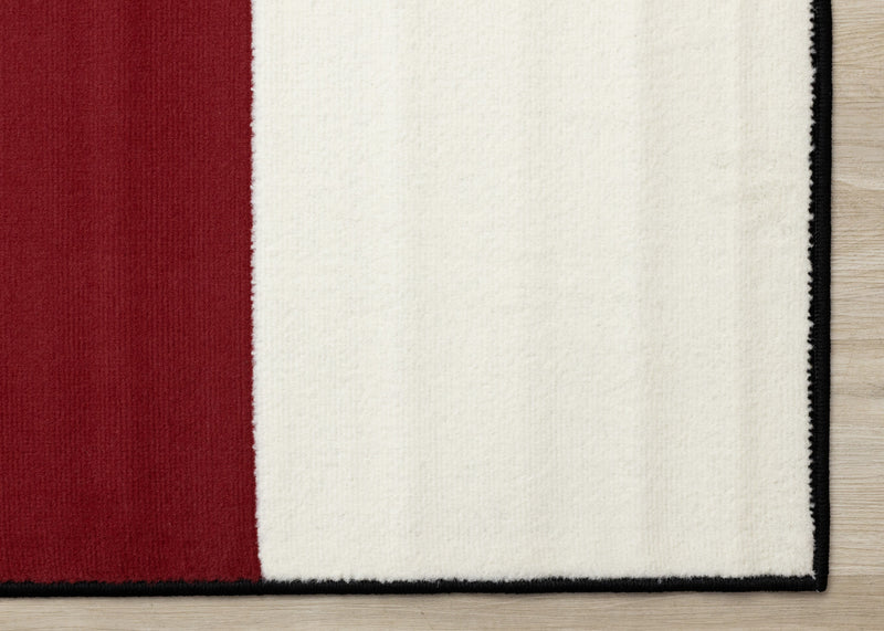 Forte Red Black White Geometric Area Rug - 7'9\" x 10'6\"
