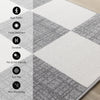 Covington Grey White Checkered Pattern Rug, 6'7" x 9'10" Indoor Area Rug | Tapis Covington a Carreaux Gris et Blanc, 6'7" x 9'10"