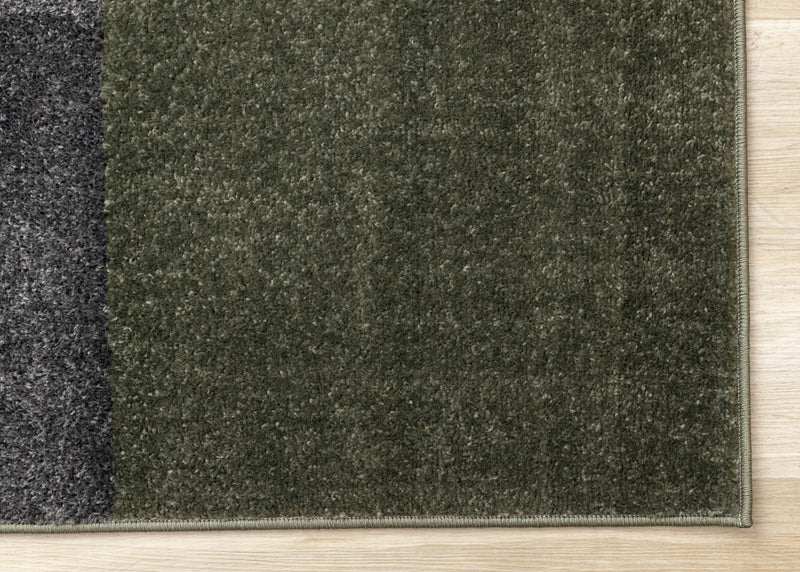 Marley Geometric Modern Green Grey White Area Rug - 5'3\" x 7'7\"