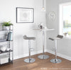 LumiSource Ale Grey Fabric Contemporary Adjustable Height Barstool with Swivel - Set of 2|Tabouret pivotant contemporain Ale à hauteur réglable en tissu gris - ensemble de 2
