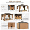 Costway 12' X 10' Patio Hardtop Gazebo W/ Galvanized Steel Top Aluminum Frame Outdoor