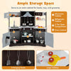Costway Pretend Play Kitchen For Kids Toddler Aged 3+ Wooden Toy Set With Range Hood Brown