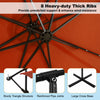 Costwsy 10 Ft Patio Solar LED 40 Lights Offset Umbrella Crank Cross Base Wine Orange