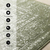 Florence Green White Elegant Classic Rug, 7'9" x 10'6" Indoor Area Rug | Tapis Florence vert et blanc elegant et classique, 7'9" x 10'6"