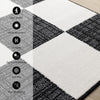 Covington Black White Checkered Pattern Rug, 5'3" x 7'7" Indoor Area Rug | Tapis Covington a Carreaux Noir et Blanc, 5'3" x 7'7"