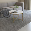 Gilded Round Coffee Table White Marble Tabletop | Gilded Table Basse Ronde avec Plateau en Marbre Blanc