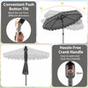 Costway 10 FT Solar Patio Umbrella with 24 LED Lights 8 Ribs & Tilt Adjustment Gray
