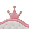 Lily Lovely Crown Fantasy Princess Bed with Tufted PU Leather Headboard,Twin Size Twin Bed | Lily Lit de Princesse Fantaisie Couronne Elegante avec Tete de Lit en Cuir PU Capitonne, Taille Twin