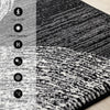 Florence Black Grey White Tree Ring Design Rug, 7'9" x 10'6" Indoor Area Rug | Tapis Florence noir, gris et blanc a motif d'anneaux d'arbre, 7'9" x 10'6"