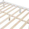 Jessie Retro Style Platform Bed with Wooden Slat Support,Queen Size, White Queen Bed | Jessie Lit plateforme style retro avec support a lattes en bois, Taille Queen, Blanc