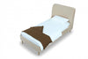 Heather Mid-Century Modern Velvet Upholstered Twin Bed in Gold and Tan | Lit jumeau Heather style milieu du siecle moderne, tapisse de velours, or et beige