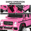 12v Licensed Mercedes-benz Kids Ride On Car Rc Motorized Vehicles W/ Trunk Pink