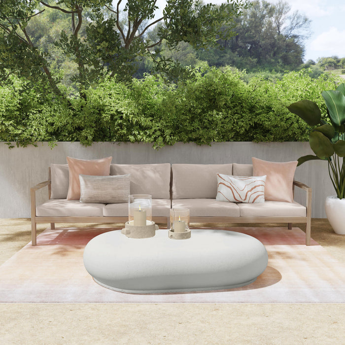Teagon Natural Beige Outdoor Patio Loveseat - Set of 2
