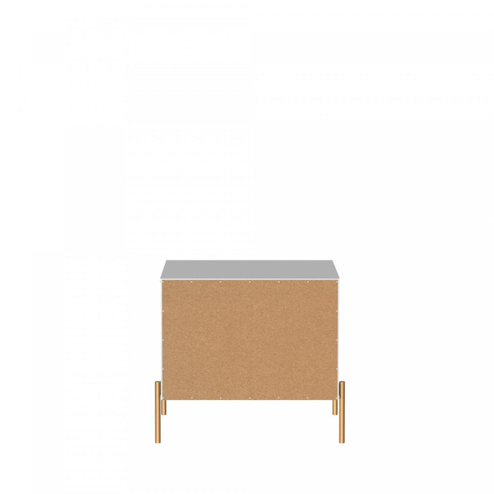 Jasper Modern 25\" Nightstand in White (2-Drawer) - Set of 2
