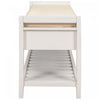 Stephanie Pine Wood Shoe Rack Bench With Cushioned Seat With Storage Drawers - White | Banc A Chaussures Stephanie En Pin Avec Siege Rembourre Et Tiroirs De Rangement, Blanc